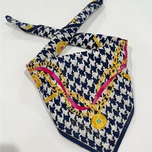 Handkerchief Vtg Givenchy Women Art Navy Blue Cotton Pocket Square Scarf 18.5”